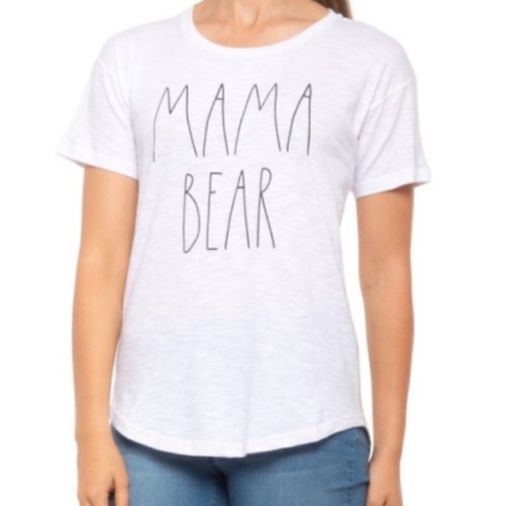 Rae Dunn "Mama Bear" White T-Shirt Large Graphic Tee NWT Large L